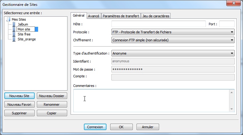 fenetre filezilla