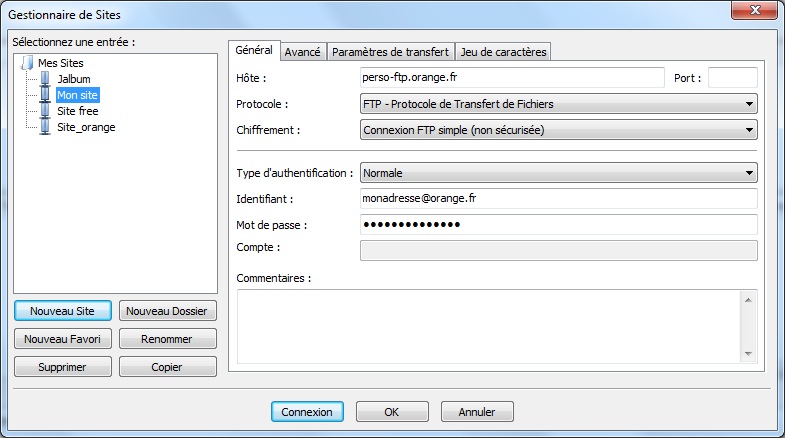 fenetre filezilla